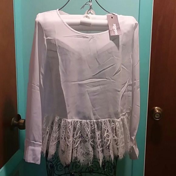 zeagoo Tops - Lacy Crop Top Blouse